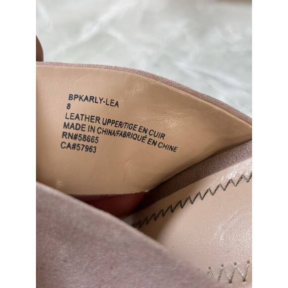 BP Brass Plum Karly Pink Suede Leather Sandal‎ Block Heel Size 8 - Picture 5 of 8